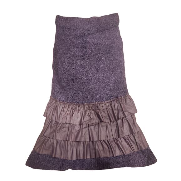 NWT ModeLia Purple Woven Peasant Skirt Suit With Ruffles - Picture 7 of 8